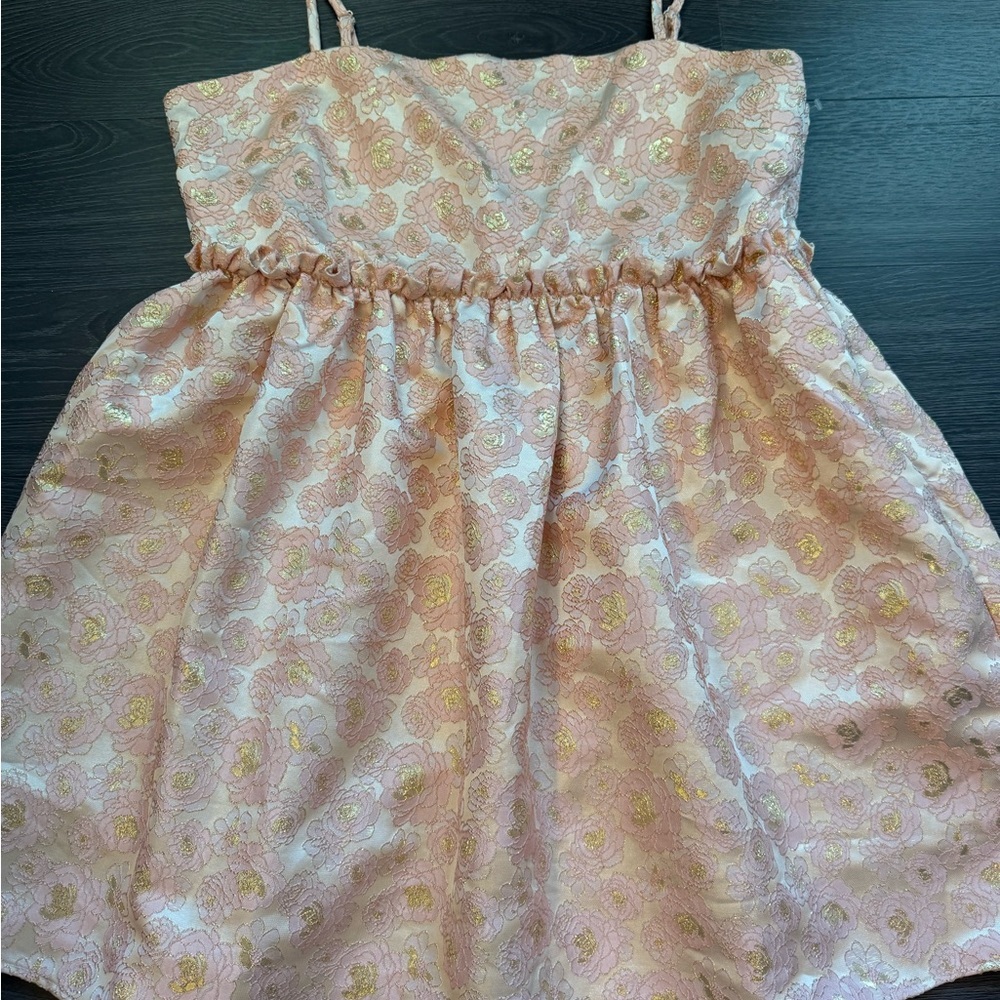 Forever 21 Pink and Gold Floral Mini Dress